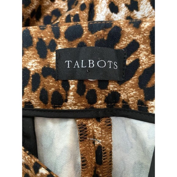 Talbots Chatham Leopard Print Slim Leg Ankle Pants Shirt Size 16 Browns New - Picture 3 of 5